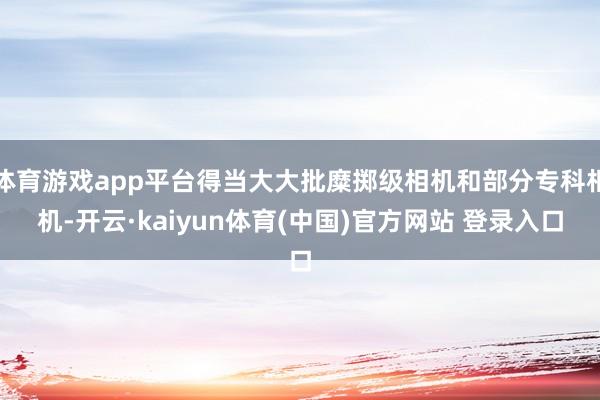 体育游戏app平台得当大大批糜掷级相机和部分专科相机-开云·kaiyun体育(中国)官方网站 登录入口