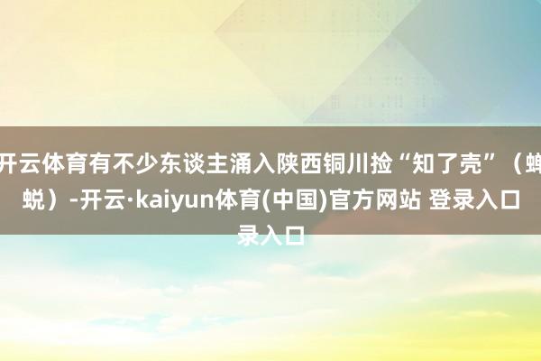 开云体育有不少东谈主涌入陕西铜川捡“知了壳”（蝉蜕）-开云·kaiyun体育(中国)官方网站 登录入口