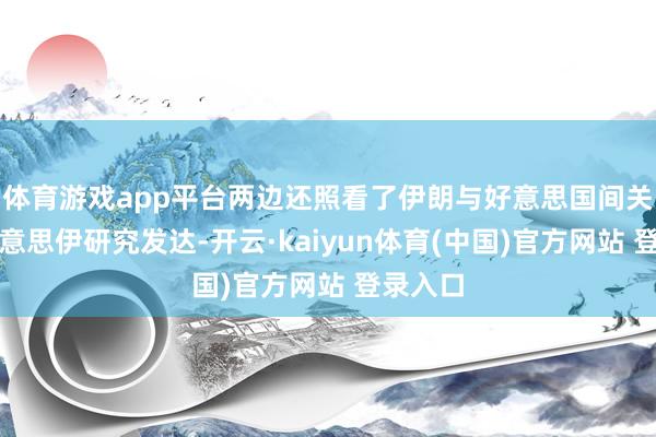 体育游戏app平台两边还照看了伊朗与好意思国间关联及好意思伊研究发达-开云·kaiyun体育(中国)官方网站 登录入口